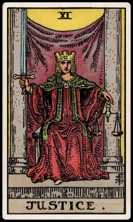 Adalet tarot kartı