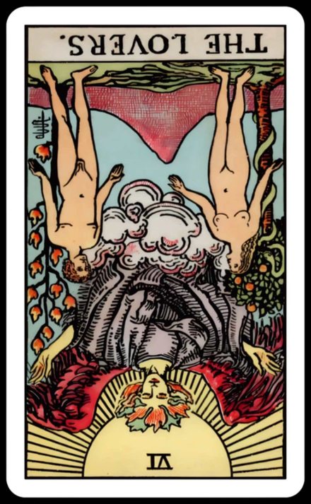 Aşıklar ters tarot kartı