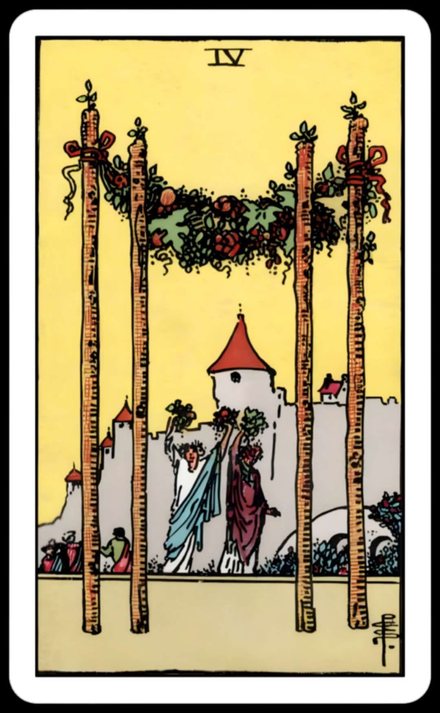 Değnek Dörtlüsü tarot kartı