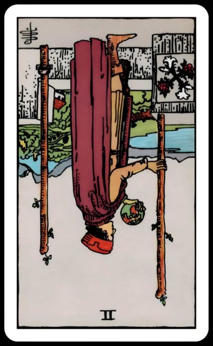 Değnek İkilisi ters tarot kartı