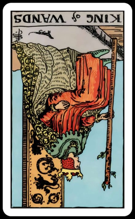 Değnek Kralı ters tarot kartı
