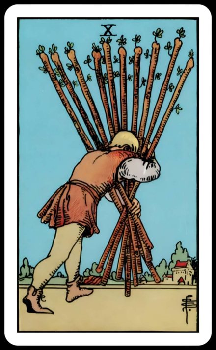 Değnek Onlusu tarot kartı