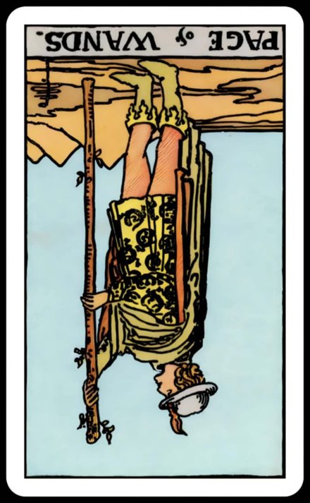 Değnek Prensi ters tarot kartı
