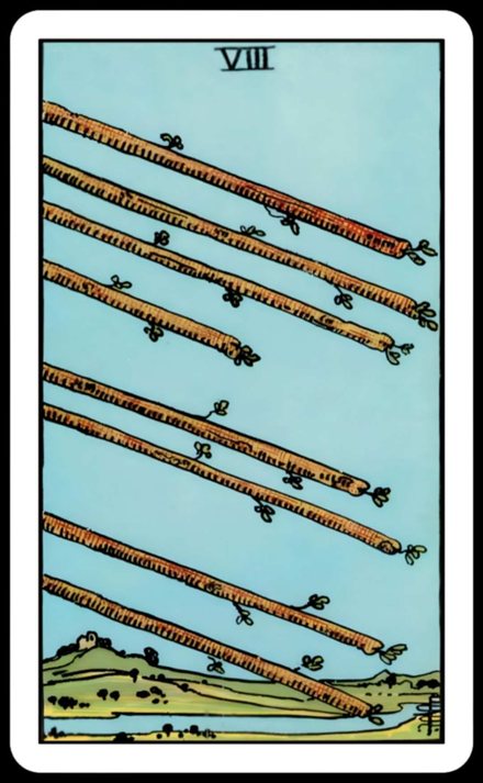 Değnek Sekizlisi tarot kartı