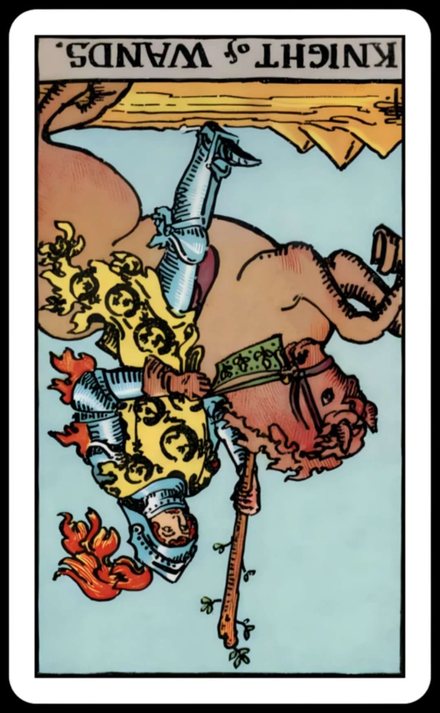 Değnek Şövalyesi ters tarot kartı