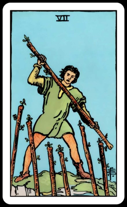Değnek Yedilisi tarot kartı
