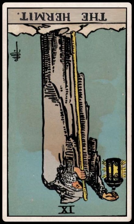 Ermiş ters tarot kartı