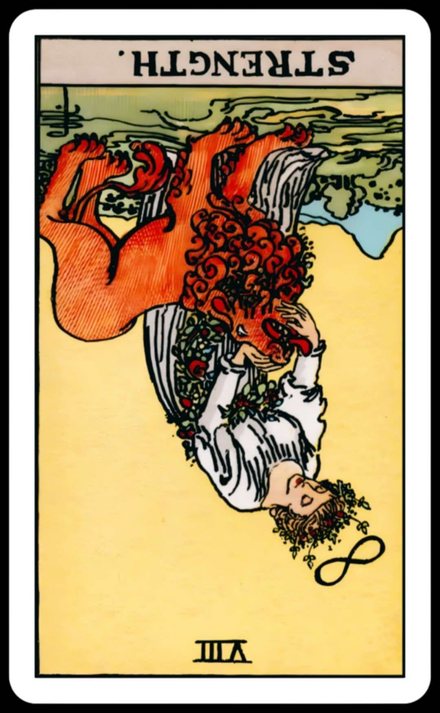 Güç ters tarot kartı