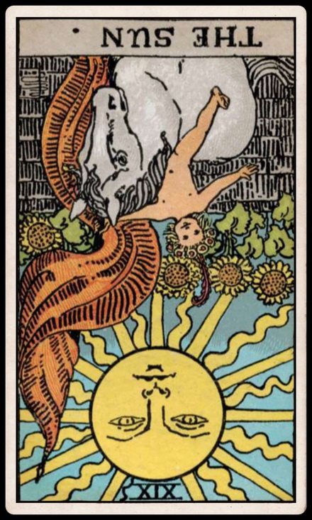 Güneş ters tarot kartı
