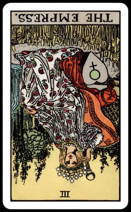 İmparatoriçe ters tarot kartı
