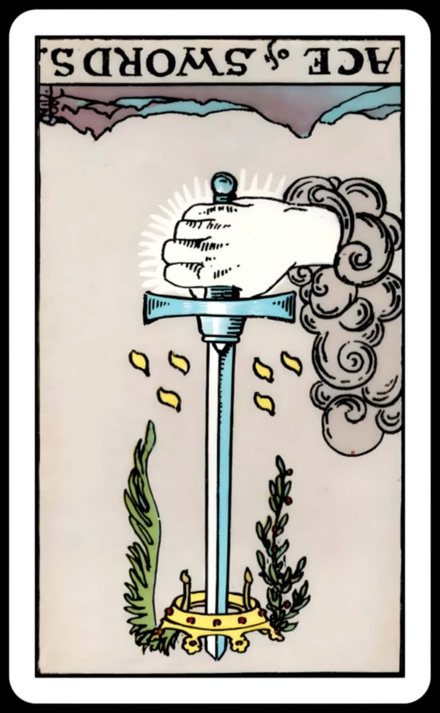 Kılıç Ası ters tarot kartı
