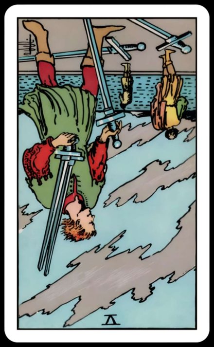Kılıç Beşlisi ters tarot kartı