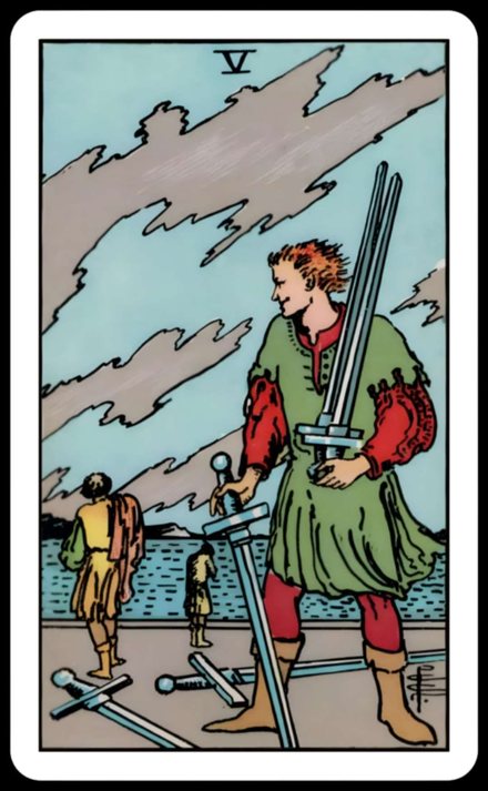 Kılıç Beşlisi tarot kartı
