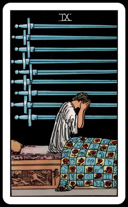 Kılıç Dokuzlusu tarot kartı
