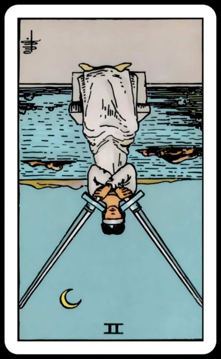 Kılıç İkilisi ters tarot kartı