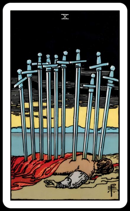 Kılıç Onlusu tarot kartı