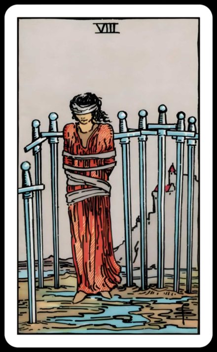 Kılıç Sekizlisi tarot kartı