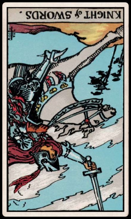 Kılıç Şövalyesi ters tarot kartı