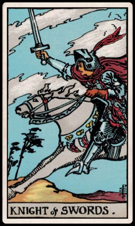 Kılıç Şövalyesi tarot kartı