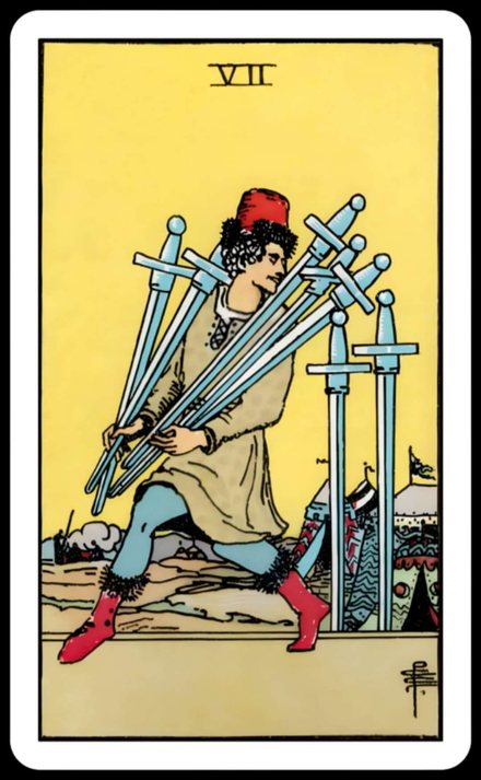 Kılıç Yedilisi tarot kartı