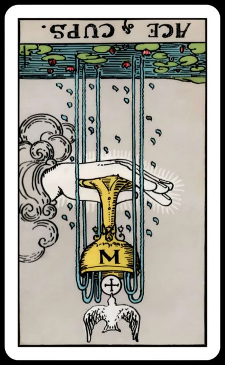Kupa Ası ters tarot kartı