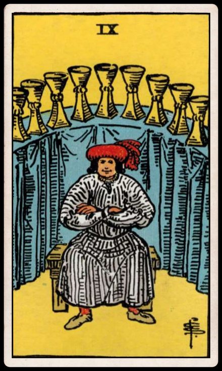 Kupa Dokuzlusu tarot kartı
