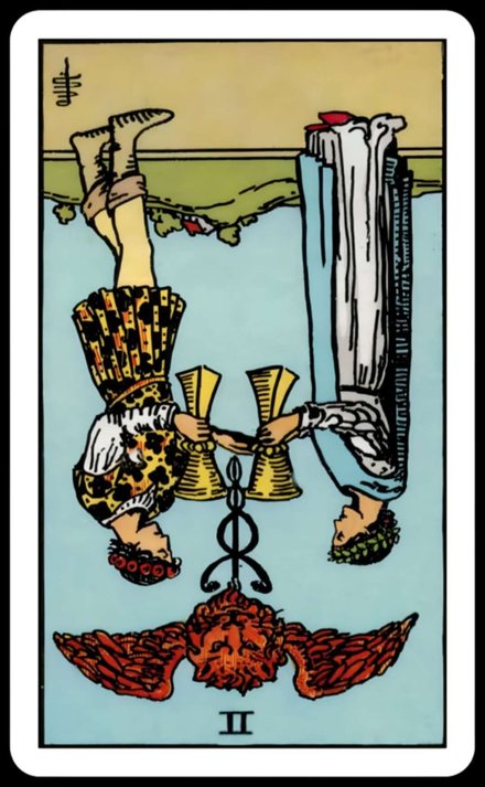 Kupa İkilisi ters tarot kartı