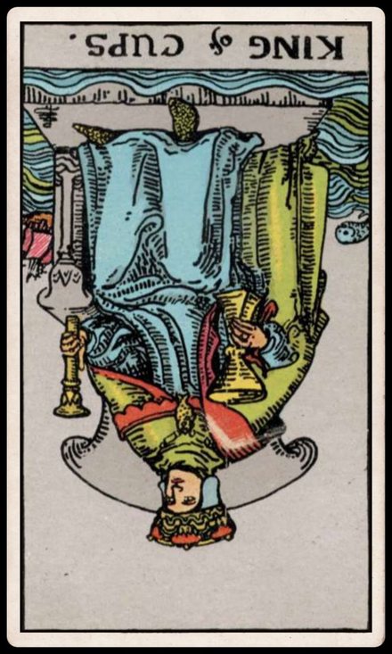 Kupa Kralı ters tarot kartı