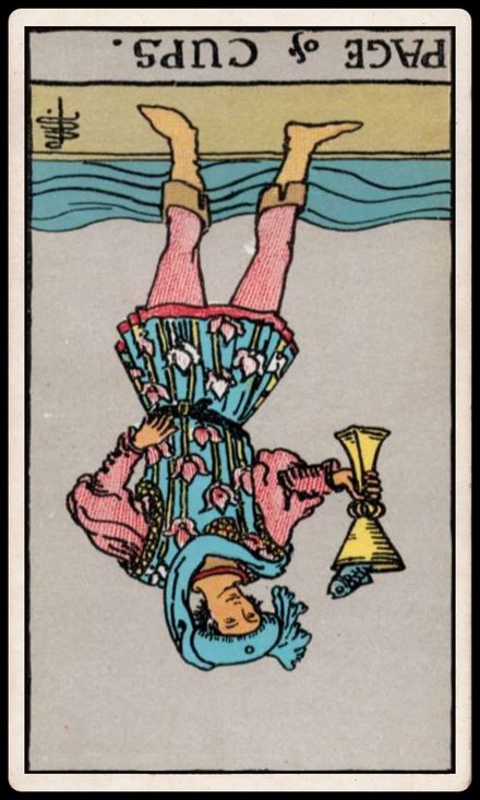 Kupa Prensi ters tarot kartı