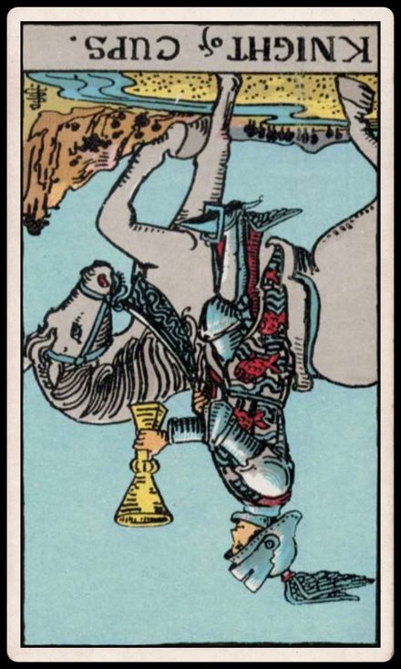 Kupa Şövalyesi ters tarot kartı