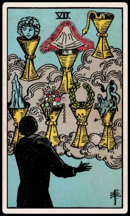 Kupa Yedilisi tarot kartı