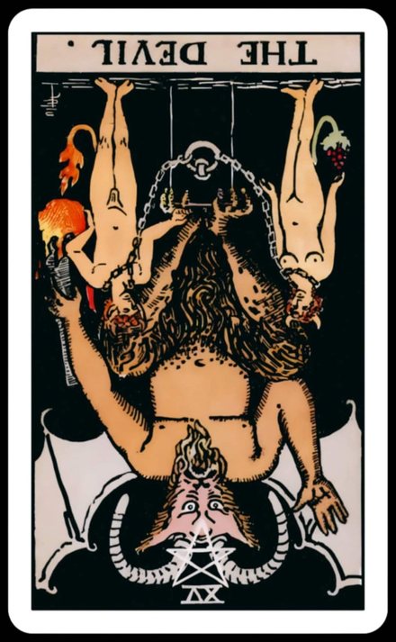 Şeytan ters tarot kartı