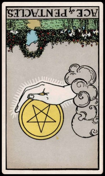 Tılsım Ası ters tarot kartı