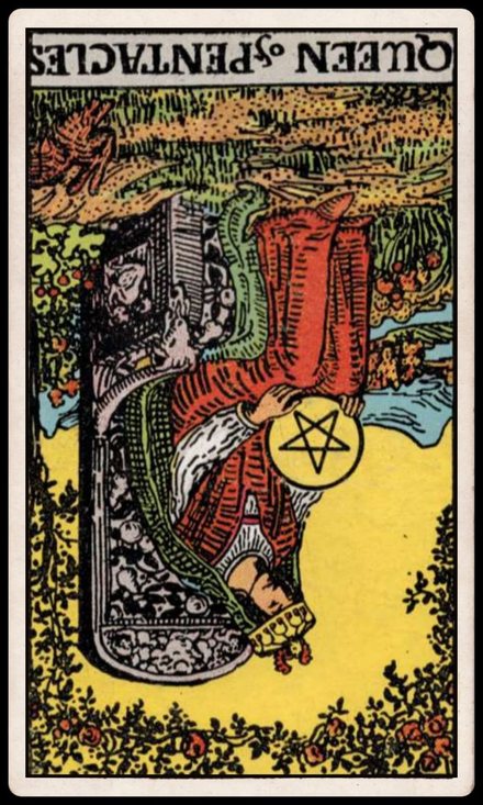 Tılsım Kraliçesi ters tarot kartı