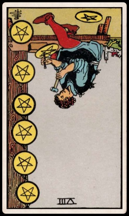 Tılsım Sekizlisi ters tarot kartı