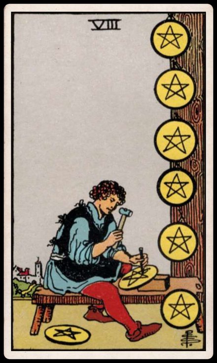 Tılsım Sekizlisi tarot kartı