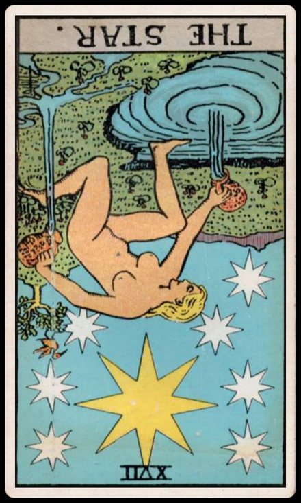 Yıldız ters tarot kartı